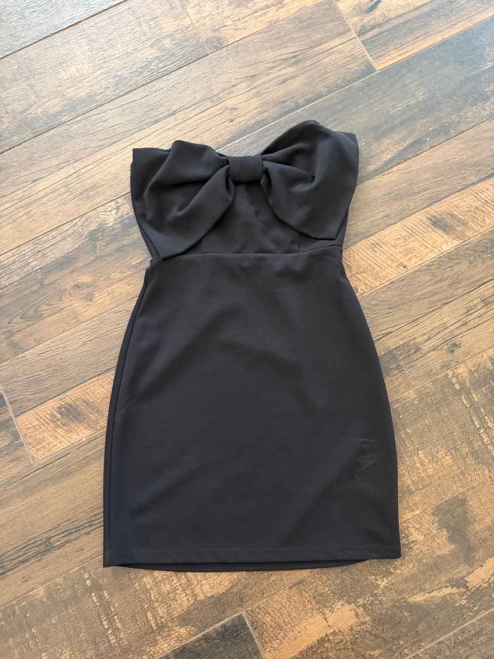 Windsor Black Strapless Bow-Front Bodycon Dress